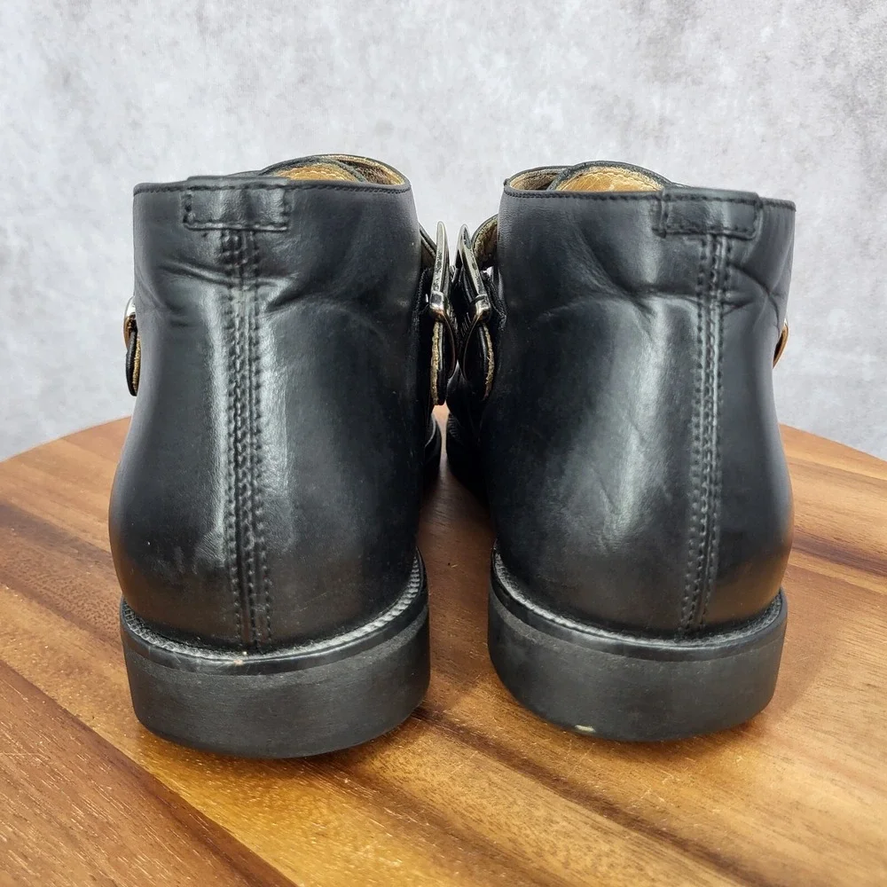 Kenneth Cole Boots Mens 7 Black Leather‎ Monk Strap Dress Shoes Italy Vtg 90s